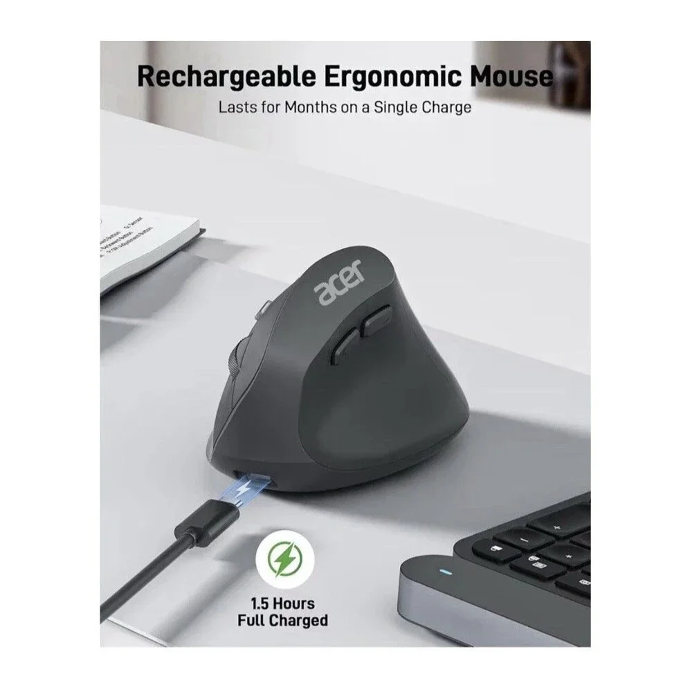 Acer Ergonomic Mouse Wireless, Adjustable DPI Vertical Mouse 1000/1200/1600
